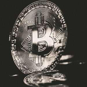 A close-up of a Bitcoin coin symbolizing cryptocurrency. Ideal for finance and digital currency themes.